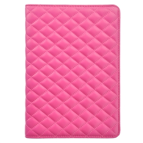 BuySKU69503 Durable Rhombus Pattern PU Protective Case Cover with Stand & Magnetic Closure for iPad mini (Rosy)