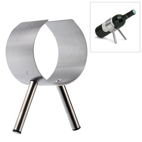 BuySKU69452 Durable Stainless Steel 2-Leg Wine Bottle Stand Holder (Silver)