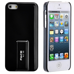 BuySKU69709 Face T Series Hard Plastic Protective Back Case Cover with Stand & Micro SD Card Reader for iPhone 5 (Black)