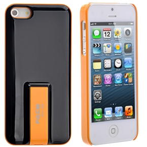 BuySKU69710 Face T Series Hard Plastic Protective Back Case Cover with Stand & Micro SD Card Reader for iPhone 5 (Black+Orange)