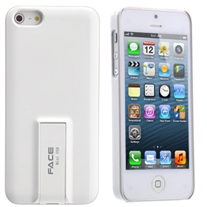 BuySKU69712 Face T Series Hard Plastic Protective Back Case Cover with Stand & Micro SD Card Reader for iPhone 5 (White)