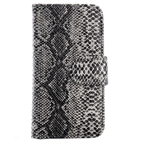 BuySKU69294 Left-right Open Snake-skin Pattern PU Protective Case Cover with Inner Hard Back Case & Card Holder for iPhone 5 (Grey)