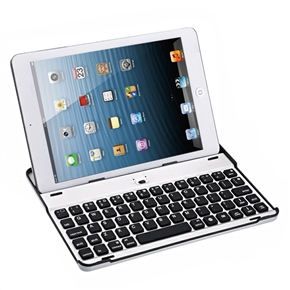 BuySKU69599 Portable Aluminum Wireless Bluetooth 3.0 Keyboard Protective Case Cover for iPad mini (Silver)