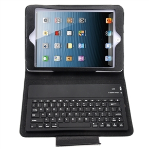 BuySKU69597 Portable Wireless Bluetooth 3.0 Keyboard PU Protective Case Cover with Stand & Magnetic Closure for iPad mini (Black)