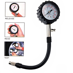 BuySKU69551 Professional Car Motorcycle Bicycle Tire Pressure Gauge with Release Button (0-7Bar)