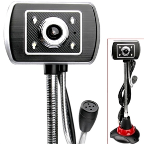 BuySKU53661 1/4" CMOS 1.3MP USB 2.0 Webcam Web Camera with 4-LED & External Microphone for Computers