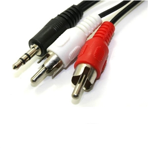 BuySKU65872 1.5M-Length 3.5mm to RCA AV Audio Y Cable Adapter for MP3 iPod CD Player (Black)