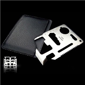 BuySKU58870 11-in-1 Mini Survival Card Tool Set Opener Ruler Knife Saw Wrench