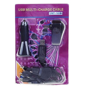 BuySKU47991 12-in-1 USB Data & Charging Cable with EU Plug AC Charger and Car Charger for PSP/NDS/Cell Phone
