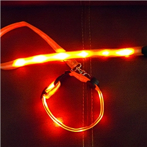 BuySKU63952 120cm*2.5cm Adjustable Super Bright LED Flashing Pet Dog Cat Safety Chain (Orange)
