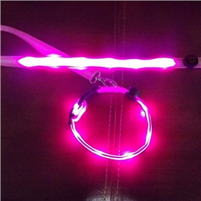 BuySKU63953 120cm*2.5cm Adjustable Super Bright LED Flashing Pet Dog Cat Safety Chain (Pink)
