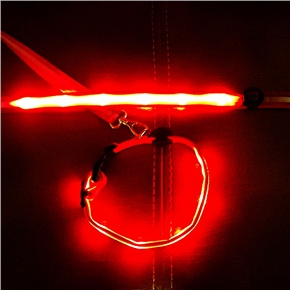 BuySKU63954 120cm*2.5cm Adjustable Super Bright LED Flashing Pet Dog Cat Safety Chain (Red)