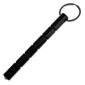 BuySKU58863 14cm Pen Shaped Aluminum Keychain Defense Stick Self-defense Weapon (Black)