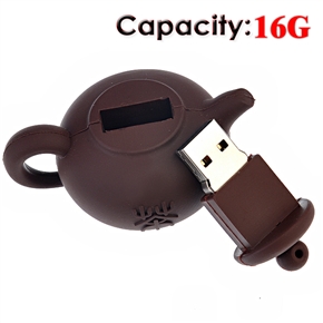 BuySKU60485 16G Rubber USB Flash Drive with Pot Shape
