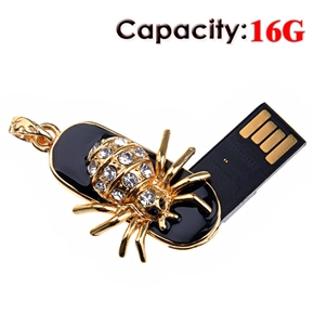 BuySKU60481 16GB USB Flash Drive U Disk Flash Memory with Golden Spider Decoration