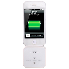 BuySKU65612 1800mAh Portable Mobile Charger Backup Battery Emergency Charger for iPhone /iPod (White)