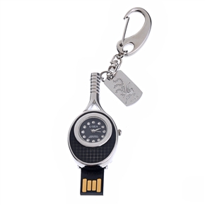 BuySKU60623 1GB Tennis Racket U Disk USB Flash Memory Drive with Clock (Black)