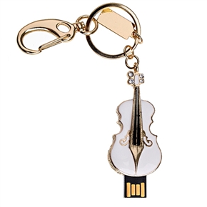 BuySKU60796 1GB U Disk Violin Design USB Flash Memory Drive with Key Ring