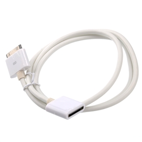 BuySKU67338 1M 17-core Version 30pin Male to Female Dock Data Transfer & Charging Extension Cable Cord for iPad /iPhone (White)