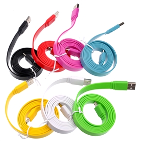 BuySKU67763 1M Flat Noodle Style Micro 5pin USB Sync Data & Charging Cable (Random Color)