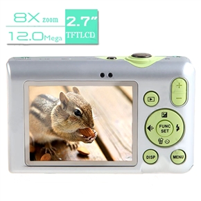BuySKU61181 2.7" LCD Digital Camera with 12M Pixel CMOS & 8X Digital Zoom (Green)