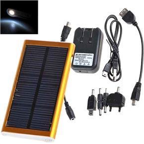 BuySKU52210 2600mAh Power Supply Portable Solar USB Charger with Flashlight for Mobile Phone MP3 MP4 PDA (Orange)