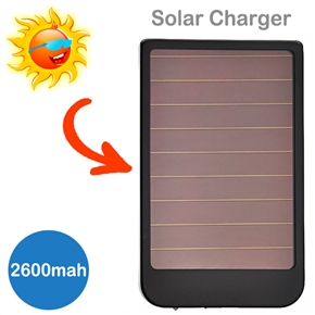 BuySKU64641 2600mAh Solar Power Emergency Charger for iPhone Camera MP3 MP4 PDA (Black)