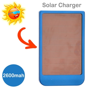 BuySKU64659 2600mAh Solar Power Emergency Charger for iPhone Camera MP3 MP4 PDA (Blue)