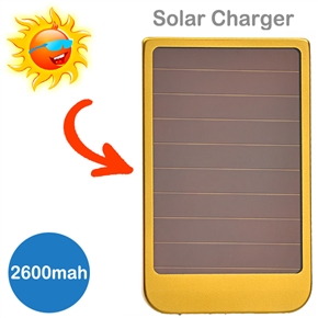 BuySKU64639 2600mAh Solar Power Emergency Charger for iPhone Camera MP3 MP4 PDA (Yellow)