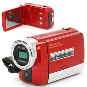 BuySKU61216 3.0" Touch Panel 5.0MP 1080P HD Digital Video Camcorder with 16X Digital Zoom & HDMI/ AV-Out/ SD Slots (Red)
