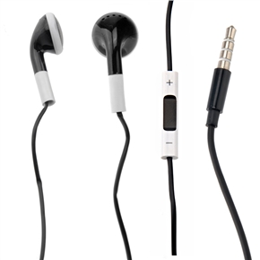 BuySKU67360 3.5mm-plug Earphones Stereo Headset with Microphone & Volume Control for iPhone /iPad /iPod /Mobile Phones (Black)