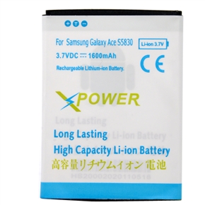 BuySKU55560 3.7V 1600mAh Thin Rechargeable Li-ion Battery for Samsung Galaxy Ace S5830 (White)
