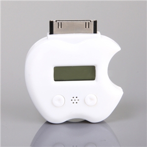 BuySKU64051 3-in-1 Apple Shaped Wireless FM Transmitter with Remote & Car Charger for iPhone 4/ 3Gs iPod Nano Classic (White)