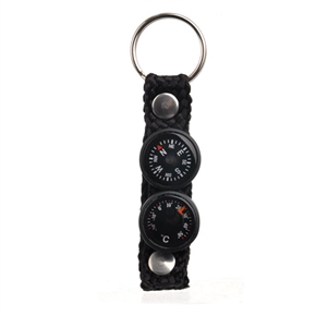 BuySKU59120 3-in-1 Key Chain with Thermometer & Compass (Black)