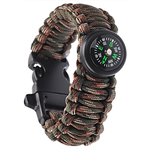 BuySKU64907 3-in-1 Multifunctional Parachute Cord Survival Bracelet with Compass & Whistle for Outdoor Activities (Army Green)