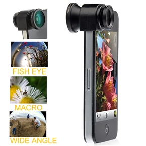 BuySKU65879 3-in-1 Wide Angle Micro Fish Eye Lens for iPhone 4 /iPhone 4S (Color Optional)