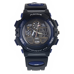 BuySKU57568 30M Water-resistant Alarm Stopwatch Dive Wrist Watch with PU Band (Black)