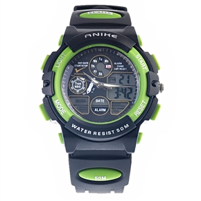 BuySKU57567 30M Water-resistant Alarm Stopwatch Dive Wrist Watch with PU Band (Green)