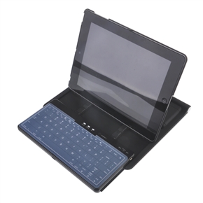 BuySKU60507 360 Degree Rotation PC Frosted Surface Bluetooth Keyboard with Cover for iPad2 (Black)