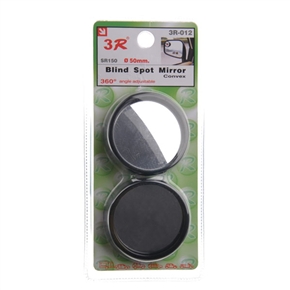BuySKU59744 3R-012 Stick-on 50mm Wide Angle Convex Blind Spot Rearview Mirror (Black) - 2 pcs/set