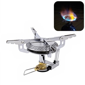 BuySKU64181 4000W Portable Stainless Steel Round Gas Burner for Outdoor Activities