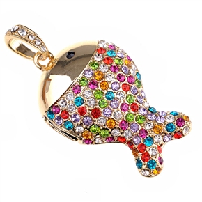 BuySKU60762 4GB U Disk Fish Shape USB Flash Memory Drive with Rhinestone