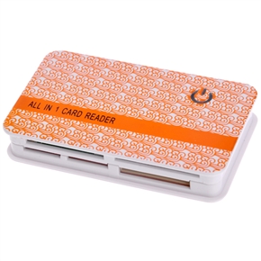 BuySKU20098 6-in-1 USB 2.0 RS-MMC/MiniSD/MicroMS/M2/TF/MicroSD Card Reader (White and Orange)
