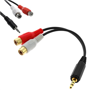 BuySKU53230 6-inch Standard 3.5mm Stereo Plug to RCA Female Cable (Black)