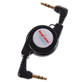 BuySKU26629 65CM-Length Retractable Stereo Audio Male to Male Data Cable with 3.5mm Plug