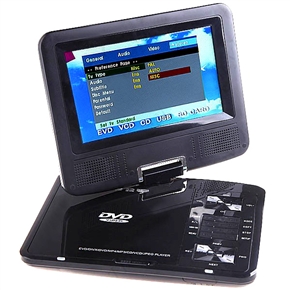 BuySKU66852 7" TFT-LCD 180 Degree Rotary Screen DVD Media Player with TV/ FM Radio/ Game & SD/ MMC/ USB Slots (Black)