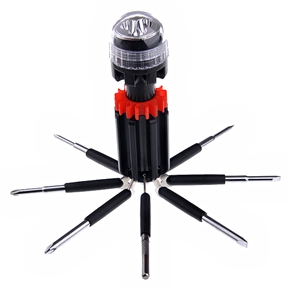 BuySKU59828 8 in 1 Magnetic CRV Steel Screwdrivers with Powerful Torch
