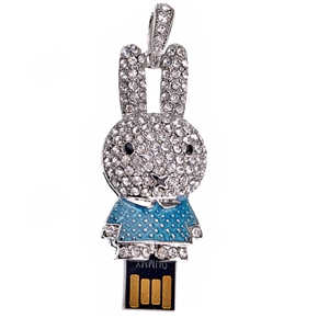 BuySKU60788 8GB U Disk Miffy Style USB Flash Memory Drive with Rhinestone