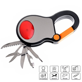 BuySKU59829 9-in-1 Carabiner Multi Tool with Hand-crank Rechargeable Torch