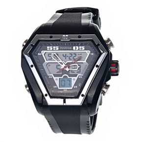 BuySKU57414 AK1054 Multi-functional Waterproof Sports Watch with Double Movement & Alloy Bezel (Silver)